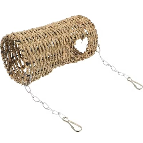 PACHHK Gras Hängematte Spieltunnel Hängende Bett Haus für Haustier Hamster Haustier Nest Haus Bett Papagei Seegras Rattan Häuser von PACHHK