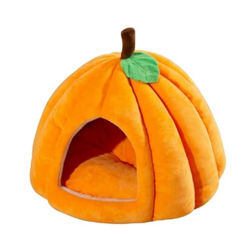 PACHHK Kürbis-Katzenbett, Katzenbetten für Hauskatzen, Kürbisförmiges Katzenhöhlenbett, Katzenzelt mit Abnehmbarem Kissen, Orange Rot, S PACHHK Kürbis-Katzenbett, Katzenbetten für Hauskatzen, Kürbisförmiges Katzenhöhlenbett, Katzenzelt mit Abnehmbarem Kissen, Orange Rot, S von PACHHK