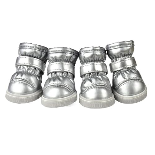 Dog Shoes,Hundeschuhe rutschfeste Ledersohlen, Warmer Schnürsenkel-Reflektor mit Hunde-Sommersportstiefeln, verstellbare, verschleißfeste Hundestiefel (Color : S, Size : 3) von PACUM