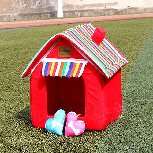 Hundebett, zusammenklappbares Hundehaus, Hundebett, Welpennest, Katzenhaus, Zwinger, Haustierheim, Hundesofa (Farbe: Rot, Größe: M) Vision von PACUM