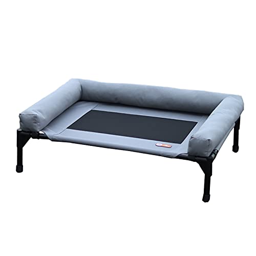 Hundebett für drinnen und draußen, erhöhtes Lounge-Sofa aus Stahl für große, mittelgroße und kleine Haustiere – leicht und tragbar, schnelle und einfache Montage (Farbe: Grau, Größe: M (81 x 64 x 18 Hundebett für drinnen und draußen, erhöhtes Lounge-Sofa aus Stahl für große, mittelgroße und kleine Haustiere – leicht und tragbar, schnelle und einfache Montage (Farbe: Grau, Größe: M (81 x 64 x 18 von PACUM