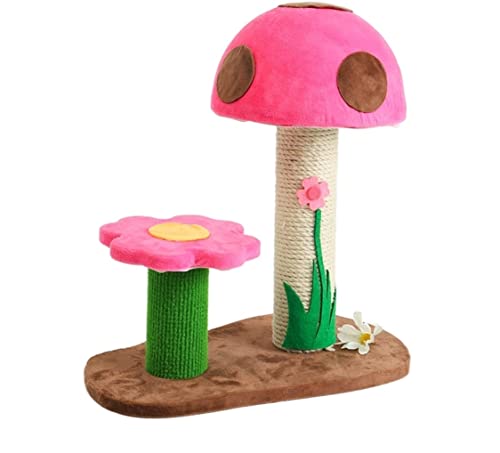 Katzenkletterbaum, Katzenspielzeug, kleines Katzenklettergerüst, Holzkatze, Sprungplattform, Säule, Kratzbaum (Farbe: Rosa) Vision von PACUM