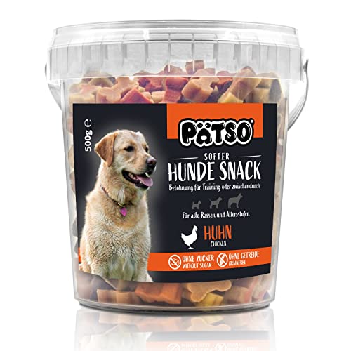 Pätso Hundeleckerli & Trainings- Hunde Snack Getreidefrei/Hunde Leckerlis (Huhn (Bone Mix), 500 g) von PÄTSO