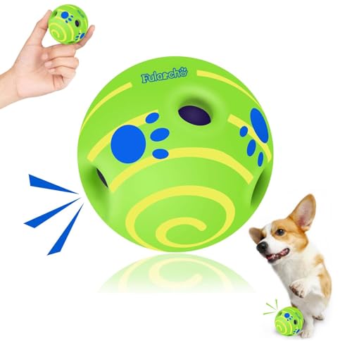 PAEYOOR Wackelball für Hunde, 7 cm, interaktives Hundespielzeug, quietschender Klangball, lustiger Kicherton zieht Aufmerksamkeit auf sich, wenn der Hund schüttelt, selbstspielendes Spielzeug für von PAEYOOR