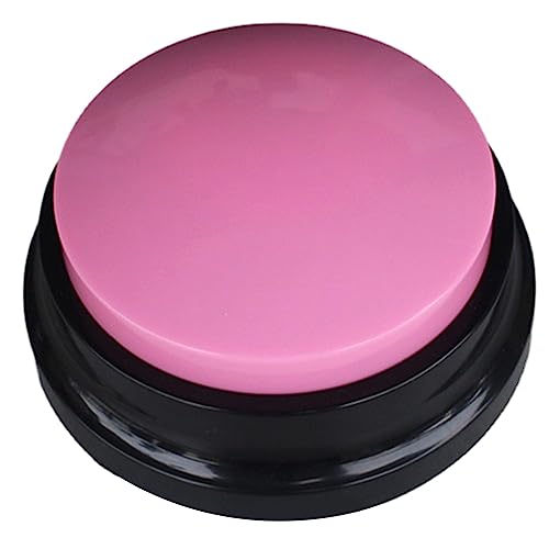 PAGJHRFJG 4 StüCk Haustier-, Beschreibbare Sprechtaste, DiktiergeräT, Sprechendes Spielzeug, Haustier-TrainingsgeräT, Quetschbox, Spieluhr, Rosa von PAGJHRFJG