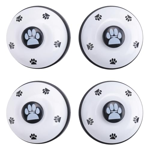 PAGJHRFJG Haustier Klingel, 4 Pack Metall Klingel Hunde Training mit Rutschfesten Gummi Böden Hunde Tuer Klingel Fuer das Töpfchen Werkzeug Kommunikations Geraet Fuer Kleine Hunde Katzen von PAGJHRFJG