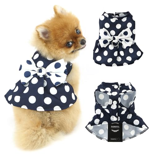 PAIDEFUL Einteiliges Hundekleid, Retro-Schleife, Prinzessinnenkleider für kleine Hunde, Katzen, modisch, gepunktet, Welpenfaltenrock, weich, leicht, Hundesommerkleid, Knopfleiste, Chihuahua-Kleidung, PAIDEFUL Einteiliges Hundekleid, Retro-Schleife, Prinzessinnenkleider für kleine Hunde, Katzen, modisch, gepunktet, Welpenfaltenrock, weich, leicht, Hundesommerkleid, Knopfleiste, Chihuahua-Kleidung, von PAIDEFUL