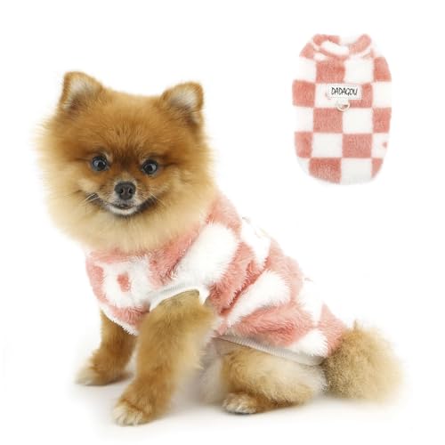 PAIDEFUL Flauschiger Hundepullover für kleine Hunde, warmer Fleece-Hundemantel, modisch, kariert, Welpenweste, weich, winddicht, Haustier-Sweatshirts, Thermo-Chihuahua-Pullover, kaltes Wetter, PAIDEFUL Flauschiger Hundepullover für kleine Hunde, warmer Fleece-Hundemantel, modisch, kariert, Welpenweste, weich, winddicht, Haustier-Sweatshirts, Thermo-Chihuahua-Pullover, kaltes Wetter, von PAIDEFUL