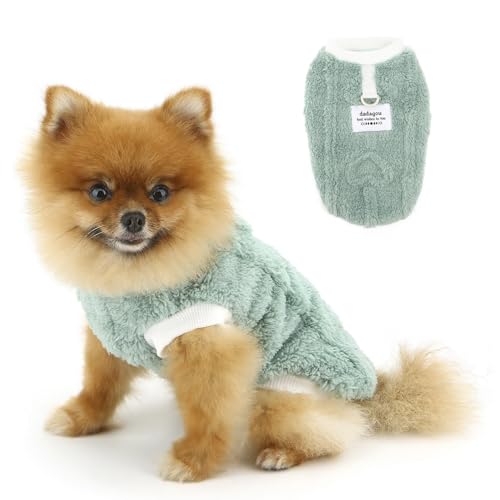 PAIDEFUL Flauschiger Hundepullover für kleine Hunde, weich, winddicht, Hunde-Fleece-Mantel, verdickt, warm, Welpenpullover, modisch, solide, Haustierbekleidung, Winter, Chihuahua, Sweatshirts, von PAIDEFUL