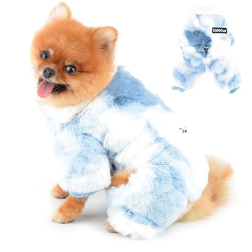 PAIDEFUL Flauschiger Mantel für kleine Hunde, 4-beiniger Pyjama, Pyjama, weich, warm, mit Knopf, verstellbarer Kordelzug, Batikdruck, Haustier-Overall, Pullover, Herbst, Winter, Chihuahua, Kleidung, PAIDEFUL Flauschiger Mantel für kleine Hunde, 4-beiniger Pyjama, Pyjama, weich, warm, mit Knopf, verstellbarer Kordelzug, Batikdruck, Haustier-Overall, Pullover, Herbst, Winter, Chihuahua, Kleidung, von PAIDEFUL