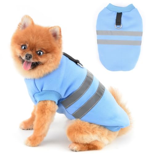 PAIDEFUL Fleece-Pullover für kleine Hunde, reflektierende Streifen, Welpen, Sweatshirt, ärmellos, Weste, Mantel, Hund, Herbst, Winter, warme Kleidung, Chihuahua, Kleidung, Katzenkostüm, D-Ring, Blau, PAIDEFUL Fleece-Pullover für kleine Hunde, reflektierende Streifen, Welpen, Sweatshirt, ärmellos, Weste, Mantel, Hund, Herbst, Winter, warme Kleidung, Chihuahua, Kleidung, Katzenkostüm, D-Ring, Blau, von PAIDEFUL