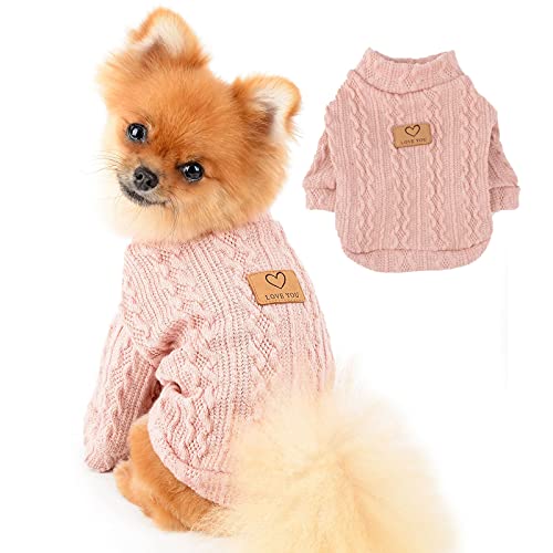 PAIDEFUL Gestrickter Hund Warmer Pullover Chihuahua Pullover Mode Weizenohrwebart Pullover Strickwaren Winterkleidung für Welpen Kleine Haustiere Katze Herbst Kaltes Wetter Tragen Rosa M PAIDEFUL Gestrickter Hund Warmer Pullover Chihuahua Pullover Mode Weizenohrwebart Pullover Strickwaren Winterkleidung für Welpen Kleine Haustiere Katze Herbst Kaltes Wetter Tragen Rosa M von PAIDEFUL