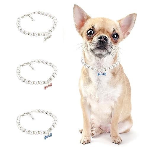 PAIDEFUL Halskette für kleine Mädchen und Hunde, Perlenperlen, Diamantknochen, Bling, Schmuck, verstellbar, leicht, niedliches Katzenhalsband, Geburtstagsparty, blau, Größe M PAIDEFUL Halskette für kleine Mädchen und Hunde, Perlenperlen, Diamantknochen, Bling, Schmuck, verstellbar, leicht, niedliches Katzenhalsband, Geburtstagsparty, blau, Größe M von PAIDEFUL