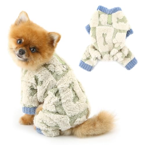 PAIDEFUL Hunde-Pyjama mit 4 Beinen, flauschiger Thermo-Pyjama, warm, weich, Hundepullover, Winteroverall für Haustiere, Wintermantel, winddicht, Chihuahua-Pullover, Katzenkleidung, Pfotenknochen, PAIDEFUL Hunde-Pyjama mit 4 Beinen, flauschiger Thermo-Pyjama, warm, weich, Hundepullover, Winteroverall für Haustiere, Wintermantel, winddicht, Chihuahua-Pullover, Katzenkleidung, Pfotenknochen, von PAIDEFUL