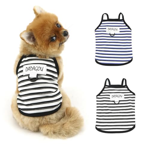 PAIDEFUL Hunde-Shirts, Kleidung, klassisch, gestreifte Weste für kleine Hunde, Sommer, kühles, atmungsaktives Haustier-T-Shirt, weich, dehnbar, ärmelloses Kostüm, leicht, Welpenbekleidung, von PAIDEFUL