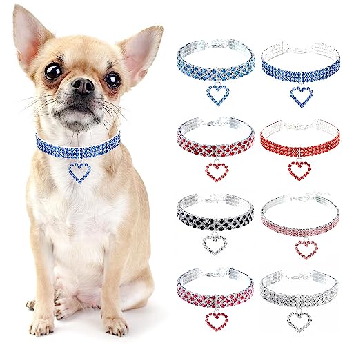 PAIDEFUL Hundehalsband Halsband Diamant Strass Bling Herz für kleine Hunde Verstellbares Katzenhalsband Schnellverschluss-Schnalle Geburtstagsfeier Leicht Niedlich Blau M PAIDEFUL Hundehalsband Halsband Diamant Strass Bling Herz für kleine Hunde Verstellbares Katzenhalsband Schnellverschluss-Schnalle Geburtstagsfeier Leicht Niedlich Blau M von PAIDEFUL