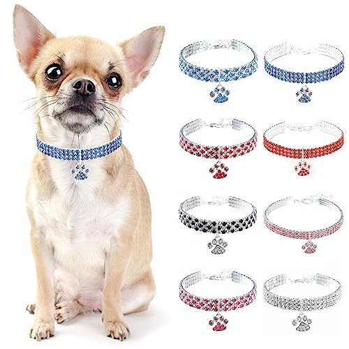 PAIDEFUL Hundehalsband Halsband Diamant Strass Bling Pfote für kleine Hunde Verstellbares Katzenhalsband Schnellverschluss-Schnalle Geburtstagsfeier Leicht Niedlich Blau L PAIDEFUL Hundehalsband Halsband Diamant Strass Bling Pfote für kleine Hunde Verstellbares Katzenhalsband Schnellverschluss-Schnalle Geburtstagsfeier Leicht Niedlich Blau L von PAIDEFUL