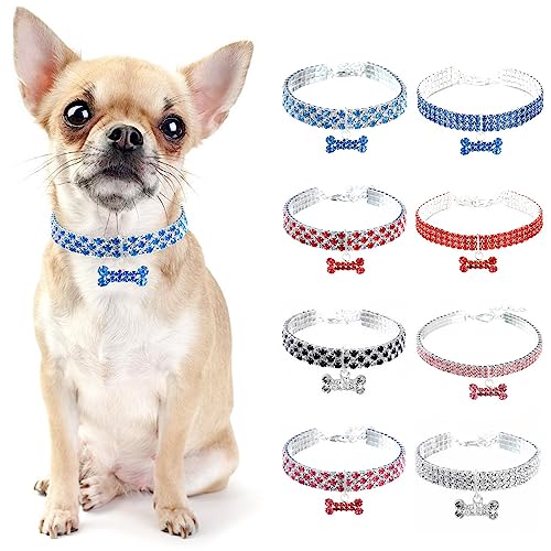PAIDEFUL Hundehalskette, kleine Hunde, Diamant-eingelegter Bohrknochen, leicht, Katzenhalskette, weich, Prinzessin, Geburtstag, Party, Schnellverschluss, Silber und Blau, L PAIDEFUL Hundehalskette, kleine Hunde, Diamant-eingelegter Bohrknochen, leicht, Katzenhalskette, weich, Prinzessin, Geburtstag, Party, Schnellverschluss, Silber und Blau, L von PAIDEFUL