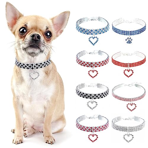 PAIDEFUL Hundehalskette für kleine Hunde, Diamant-Intarsien-Bohrer, Herz, leicht, Katzenhalskette, weich, Prinzessin, Schnellverschluss, Geburtstagsfeier, Silber und Schwarz, S PAIDEFUL Hundehalskette für kleine Hunde, Diamant-Intarsien-Bohrer, Herz, leicht, Katzenhalskette, weich, Prinzessin, Schnellverschluss, Geburtstagsfeier, Silber und Schwarz, S von PAIDEFUL