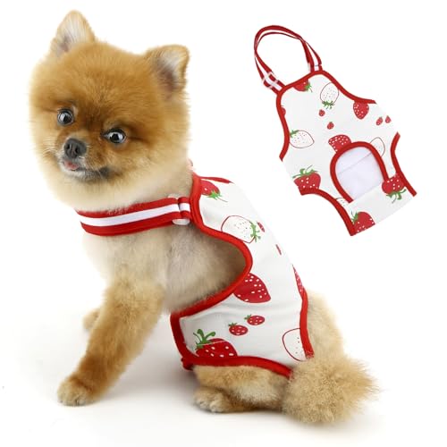 PAIDEFUL Hundewindeln, waschbar, wiederverwendbar, Premium-Sanitärhöschen, physiologische Hose mit verstellbaren Hosenträgern, atmungsaktiv, für Mädchen, Hündinnen, Katzen, Rot, Größe S PAIDEFUL Hundewindeln, waschbar, wiederverwendbar, Premium-Sanitärhöschen, physiologische Hose mit verstellbaren Hosenträgern, atmungsaktiv, für Mädchen, Hündinnen, Katzen, Rot, Größe S von PAIDEFUL