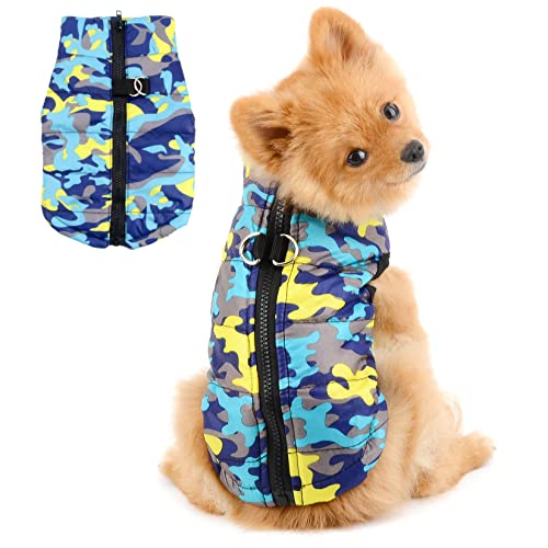 PAIDEFUL Kleidung für kleine Hunde Jungen Mädchen Haustier Weste Jacke mit D-Ring Welpengeschirr Mantel gepolstert wasserabweisend Chihuahua Yorkshire von PAIDEFUL