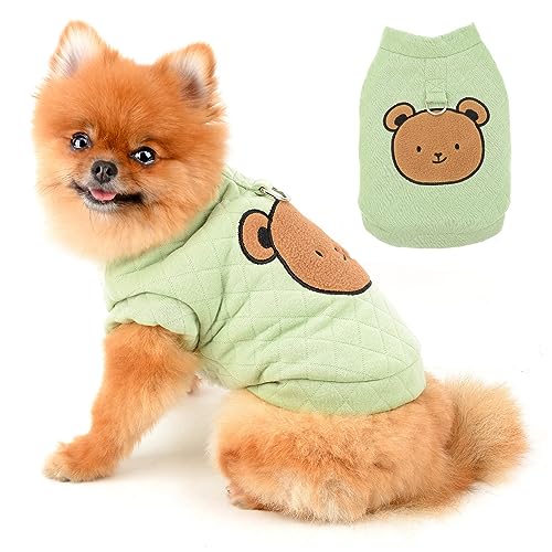 PAIDEFUL Kleine Hundeweste Winterbär Fleece gefüttert Mantel D-Ring Welpenkleidung Warme Jacke Weich Bequem Katzen Kostüm Indoor Outdoor Grün S PAIDEFUL Kleine Hundeweste Winterbär Fleece gefüttert Mantel D-Ring Welpenkleidung Warme Jacke Weich Bequem Katzen Kostüm Indoor Outdoor Grün S von PAIDEFUL
