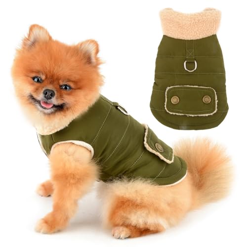 PAIDEFUL Kleine Hundeweste mit Fleece-Futter, flauschiger Kragen, nordischer Stil, Knopfleiste, solide, ärmelloser Mantel, Herbst, Winter, warme Kleidung, Chihuahua-Kleidung, Katzenkostüm, D-Ring, PAIDEFUL Kleine Hundeweste mit Fleece-Futter, flauschiger Kragen, nordischer Stil, Knopfleiste, solide, ärmelloser Mantel, Herbst, Winter, warme Kleidung, Chihuahua-Kleidung, Katzenkostüm, D-Ring, von PAIDEFUL