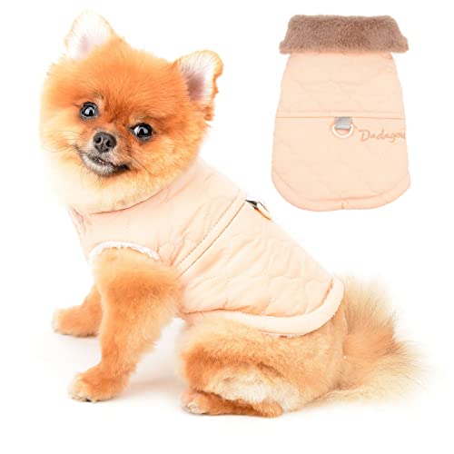 PAIDEFUL Kleiner Hund Wintermantel Weste Jacke Baumwollmantel für Welpen Chihuahua Kleidung mit warmem Pelzkragen Kaltes Wetter Große Katze Bekleidung Haustier Schneeanzug Winddicht Pink S von PAIDEFUL