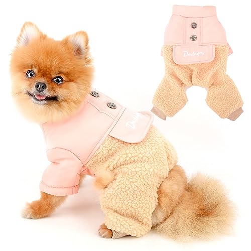 PAIDEFUL Kleiner Hundemantel, solides Fleece, polargefüttert, Winter, warme Jacke, Ganzkörper-Overall, weich, bequem, Welpenkleidung, winddicht, Katzenkostüm, für drinnen und draußen, Rosa, XXL PAIDEFUL Kleiner Hundemantel, solides Fleece, polargefüttert, Winter, warme Jacke, Ganzkörper-Overall, weich, bequem, Welpenkleidung, winddicht, Katzenkostüm, für drinnen und draußen, Rosa, XXL von PAIDEFUL