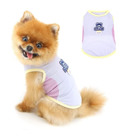 PAIDEFUL Modisches Hunde-Shirt für kleine Hunde, atmungsaktives Netzgewebe, UV-Sonnenschutz, kühlendes Tank-Top, weich, leicht, Welpenweste, niedliche Chihuahua-Kleidung, Katzenbekleidung, D-Ring von PAIDEFUL