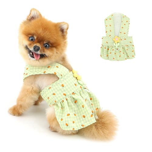 PAIDEFUL Niedliches Hundegeschirrkleid für kleine Hunde, Sommer, Hund, Prinzessin, Trägerrock mit Karottenmuster, Blumenmuster, atmungsaktiv, Haustier-Sommerkleid, Welpen, Geburtstagskleidung, weiche PAIDEFUL Niedliches Hundegeschirrkleid für kleine Hunde, Sommer, Hund, Prinzessin, Trägerrock mit Karottenmuster, Blumenmuster, atmungsaktiv, Haustier-Sommerkleid, Welpen, Geburtstagskleidung, weiche von PAIDEFUL