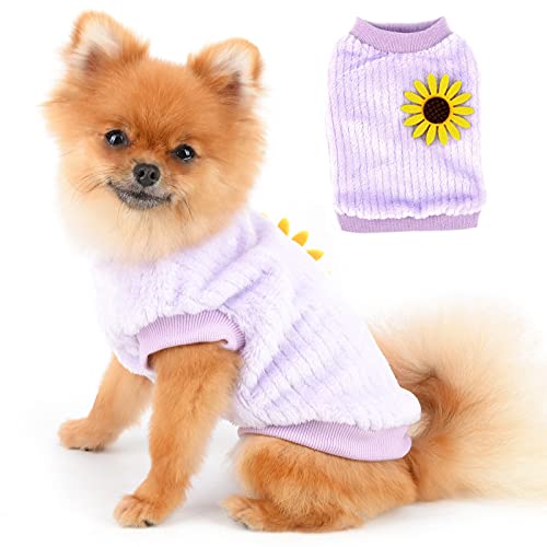 PAIDEFUL Plüsch Warmer Hund Pullover Mädchen Chihuahua Pullover Mode Einfarbig Warme Strickwaren Winterkleidung für Welpen Weibliche Kleine Haustiere Katze Herbst Kaltes Wetter Tragen Lila S PAIDEFUL Plüsch Warmer Hund Pullover Mädchen Chihuahua Pullover Mode Einfarbig Warme Strickwaren Winterkleidung für Welpen Weibliche Kleine Haustiere Katze Herbst Kaltes Wetter Tragen Lila S von PAIDEFUL