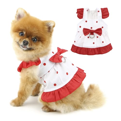 PAIDEFUL Prinzessinnenkleid für Mädchen, Hund, gepunktet, modisch, einteilig mit Schleife, weich, atmungsaktiv, Haustierriemen, Rock, Kleidung, leicht, Knopfleiste, Katzenbekleidung, Chihuahua-Kostüm, PAIDEFUL Prinzessinnenkleid für Mädchen, Hund, gepunktet, modisch, einteilig mit Schleife, weich, atmungsaktiv, Haustierriemen, Rock, Kleidung, leicht, Knopfleiste, Katzenbekleidung, Chihuahua-Kostüm, von PAIDEFUL