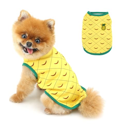 PAIDEFUL Sommer-Hunde-Shirt für kleine Hunde, weich, atmungsaktiv, Welpen-T-Shirts mit niedlichem Obstmuster, ärmelloses Haustier-Tanktop, leichte Hundeweste, Pullover, Chihuahua-T-Shirt von PAIDEFUL