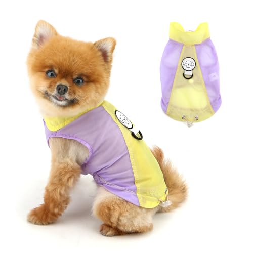 PAIDEFUL Sommer-Sonnen-T-Shirts für Hunde, Sonnenschutz, Welpenweste, ärmelloses Hunde-Tanktop mit verstellbarem Kordelzug, atmungsaktiv, kühles Haustier-Shirt, leichtes T-Shirt, Sweatshirts von PAIDEFUL