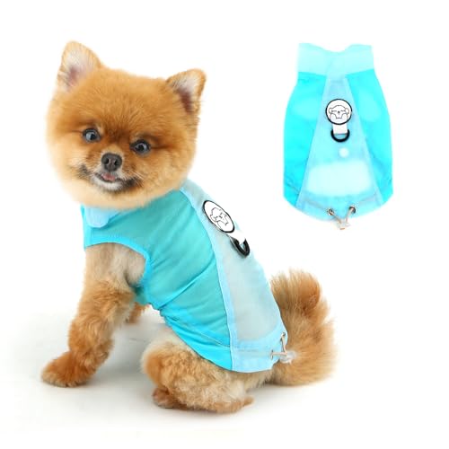 PAIDEFUL Sommer-Sonnen-T-Shirts für Hunde, Sonnenschutz, Welpenweste, ärmelloses Hunde-Tanktop mit verstellbarem Kordelzug, atmungsaktiv, kühles Haustier-Shirt, leichtes T-Shirt, Sweatshirts von PAIDEFUL