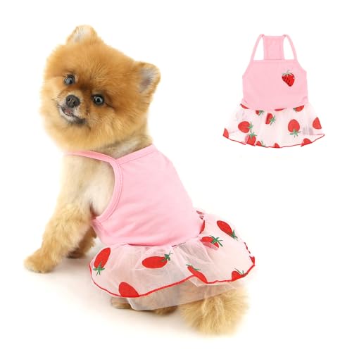 PAIDEFUL Süßes Hunde-Tutu-Kleid für kleine Hunde, Prinzessinnen-Welpenkleid, weich, leicht, Haustier-Tüllrock, Sommer, Hundeträger, Sommerkleid, ärmellos, atmungsaktiv, Chihuahua-Hemd, Katzenkleidung von PAIDEFUL