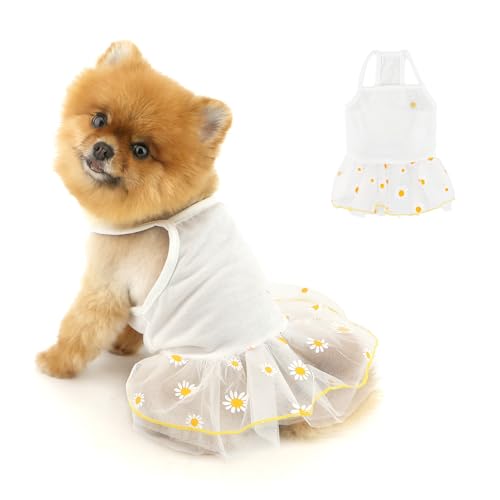 PAIDEFUL Süßes Hunde-Tutu-Kleid für kleine Hunde, Prinzessinnen-Welpenkleid, weich, leicht, Haustier-Tüllrock, Sommer, Hundeträger, Sommerkleid, ärmellos, atmungsaktiv, Chihuahua-Hemd, Katzenkleidung von PAIDEFUL