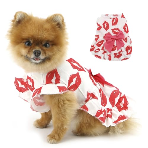 PAIDEFUL Valentinstagskleid für kleine Hunde, süß, bedruckt, Welpen, Schleife, Rock, Hunde-Kostüm, weich, leicht, Haustierbekleidung, Chihuahua, Prinzessinnenkleidung, Katzen-Outfits mit Knöpfen, PAIDEFUL Valentinstagskleid für kleine Hunde, süß, bedruckt, Welpen, Schleife, Rock, Hunde-Kostüm, weich, leicht, Haustierbekleidung, Chihuahua, Prinzessinnenkleidung, Katzen-Outfits mit Knöpfen, von PAIDEFUL