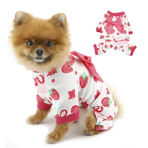 PAIDEFUL Valentinstagskleidung für kleine Hunde, niedliches Hundekostüm, 4-beinig, Welpenanzug, weich, dehnbar, Hunde-Pyjama, bezaubernd, bedruckte Schleife, Haustier-Pyjama, Jammies, PAIDEFUL Valentinstagskleidung für kleine Hunde, niedliches Hundekostüm, 4-beinig, Welpenanzug, weich, dehnbar, Hunde-Pyjama, bezaubernd, bedruckte Schleife, Haustier-Pyjama, Jammies, von PAIDEFUL