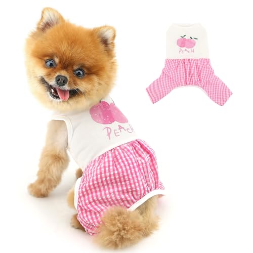 PAIDEFUL Weicher Hunde-Pyjama für kleine Hunde, leicht, atmungsaktiv, 4-beinig, niedlicher Welpen-Overall mit Früchten, Sommer, Haustier-Marmelade, ärmellos, Chihuahua, Yorkie-Outfits, Katzenkleidung PAIDEFUL Weicher Hunde-Pyjama für kleine Hunde, leicht, atmungsaktiv, 4-beinig, niedlicher Welpen-Overall mit Früchten, Sommer, Haustier-Marmelade, ärmellos, Chihuahua, Yorkie-Outfits, Katzenkleidung von PAIDEFUL