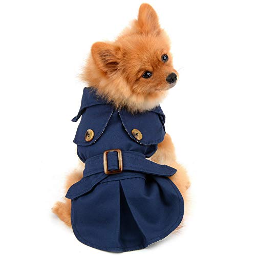 PAIDEFUL Westernjacke für kleine Hunde, winddicht, Westernjacke, mit Gürtel, für Herbst und Winter, für Welpen, Chihuahua, Yorkie, Marineblau, Größe XL PAIDEFUL Westernjacke für kleine Hunde, winddicht, Westernjacke, mit Gürtel, für Herbst und Winter, für Welpen, Chihuahua, Yorkie, Marineblau, Größe XL von PAIDEFUL
