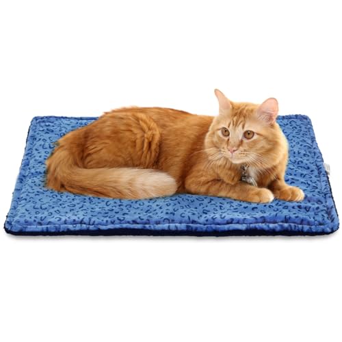 Selbstwärmendes Katzenbett, superweiches Heizkissen, Thermo-Hunde-Wärmematte (Blau, 54,8 x 40,6 cm, 2 Stück) von PAIGTEK