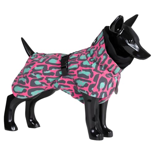 Hunde Winter-Jacke reflektierend Visibility Jungle/pink (Rückenlänge: 25 cm) von PAIKKA