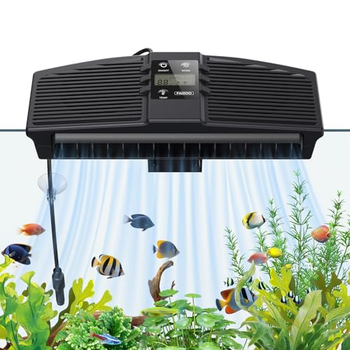 PAIZOO Aquarium-Kühlventilator, Aquarium-Kühlventilator mit Temperatursonde & LCD-Display, Aquariumkühler, Wasserkühler für Axolotl Betta Fischzubehör, 7 W PAIZOO Aquarium-Kühlventilator, Aquarium-Kühlventilator mit Temperatursonde & LCD-Display, Aquariumkühler, Wasserkühler für Axolotl Betta Fischzubehör, 7 W von PAIZOO