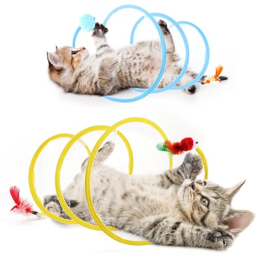 PAKESI 2 Stück gefaltetes Katzentunnel-Spielzeug, Katzenspielzeug-Tunnel für Indoor-Katzen, interaktives Dekompressions-Spielzeug, bietet endlosen Spaß und Komfort für Ihre geliebte Katze PAKESI 2 Stück gefaltetes Katzentunnel-Spielzeug, Katzenspielzeug-Tunnel für Indoor-Katzen, interaktives Dekompressions-Spielzeug, bietet endlosen Spaß und Komfort für Ihre geliebte Katze von PAKESI