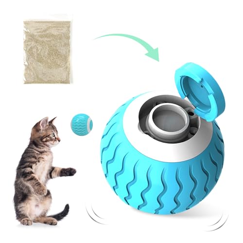 PAKESI Intelligente interaktive Katze Spielzeug Ball Wicked Ball, automatische bewegliche Katze Ball Spielzeug mit Katzenminze, USB wiederaufladbar, Katze/Kitty, blau PAKESI Intelligente interaktive Katze Spielzeug Ball Wicked Ball, automatische bewegliche Katze Ball Spielzeug mit Katzenminze, USB wiederaufladbar, Katze/Kitty, blau von PAKESI
