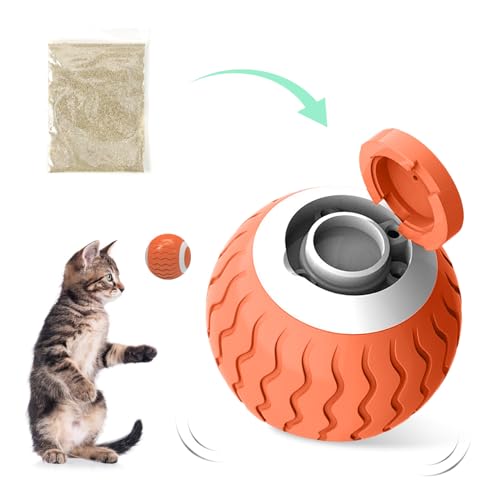 PAKESI Intelligente interaktive Katze Spielzeug Ball Wicked Ball, automatische bewegliche Katze Ball Spielzeug mit Katzenminze, USB wiederaufladbar, Katze/Kitty, orange PAKESI Intelligente interaktive Katze Spielzeug Ball Wicked Ball, automatische bewegliche Katze Ball Spielzeug mit Katzenminze, USB wiederaufladbar, Katze/Kitty, orange von PAKESI