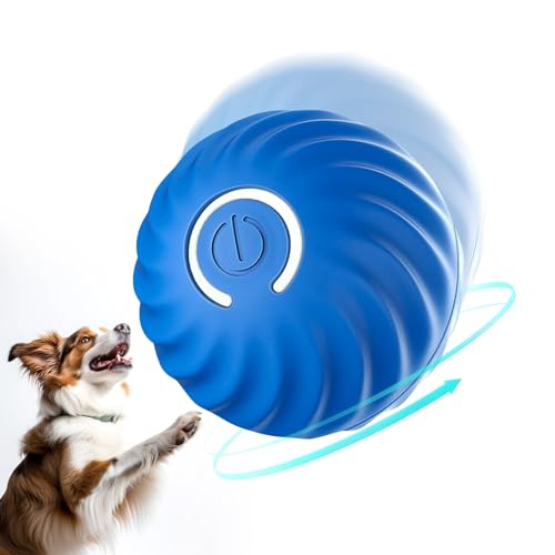 PAKESI Interaktives Hundespielzeug, Hundeball, langlebiger aktiver Rollball, Wicked Ball, automatisch beweglicher, drehbarer Ball für Welpen/kleine Hunde, wiederaufladbar über USB, lustiges und (Blau) PAKESI Interaktives Hundespielzeug, Hundeball, langlebiger aktiver Rollball, Wicked Ball, automatisch beweglicher, drehbarer Ball für Welpen/kleine Hunde, wiederaufladbar über USB, lustiges und (Blau) von PAKESI