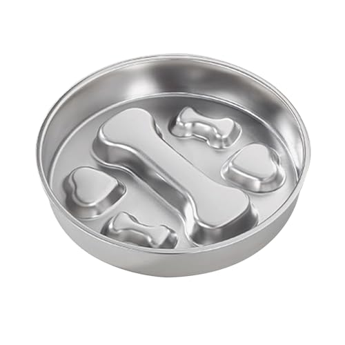 PAKEWAY Slow Feeder Hundenäpfe Edelstahl Pet Slow Food Bowl Hund & Katze Futternapf - Anti-Ersticken und Erbrechen, Leicht zu reinigen, Große Kapazität, Rutschfester Boden von PAKEWAY